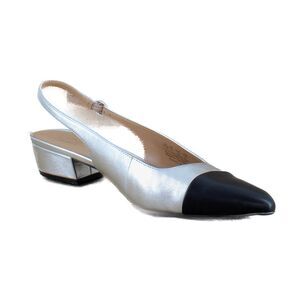 Naturalizer Banks Silver/Black Toe Cap